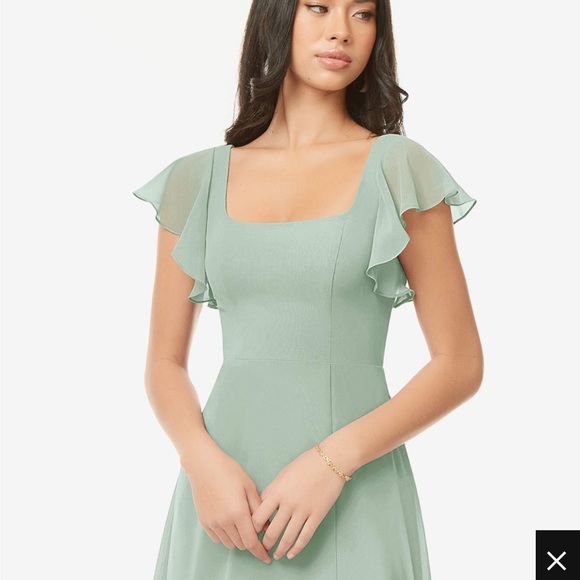 AZAZIE BONDI Agave Flowy Ruffled Chiffon Dress - Picture 6 of 13